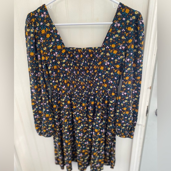 2 for $12 💖 Mudd Floral Square Neck Boho Shirt or Dress w Button Detail Size XS - Picture 4 of 5